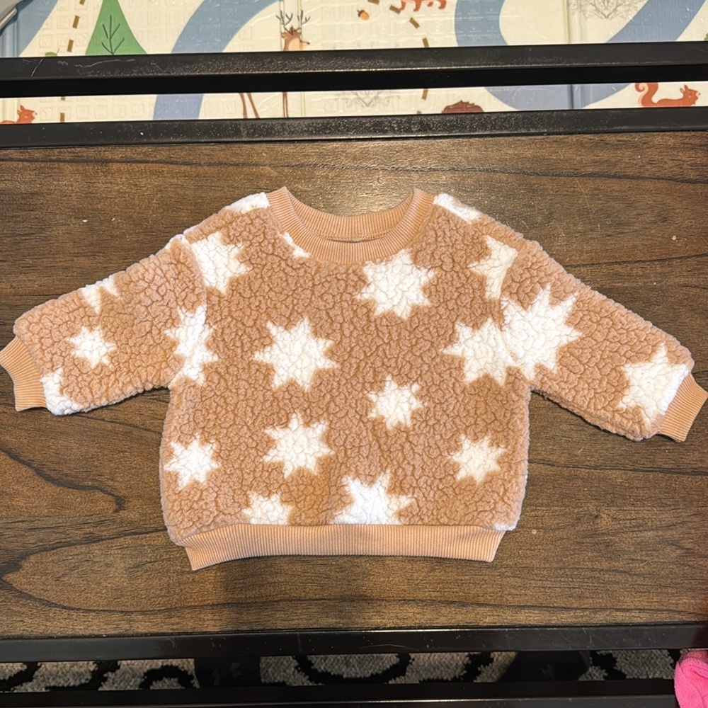 Winter old navy tan star sweater 3-6 months